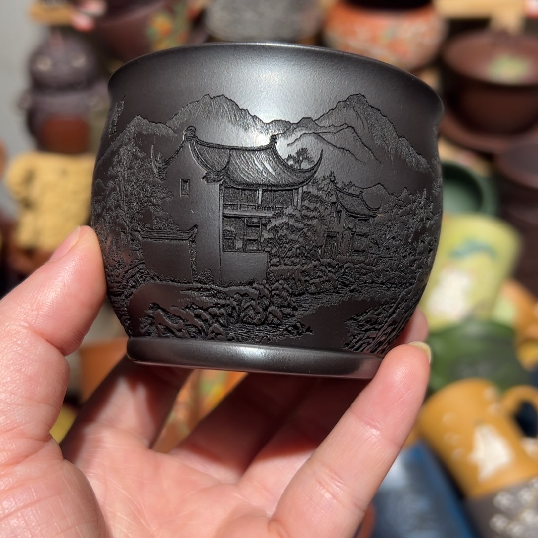 紫砂茶杯宜兴紫砂主人杯