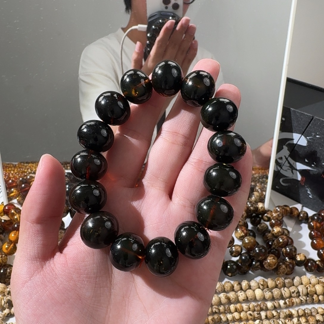 垚***光裸石琥珀未镶嵌抚顺琥珀16mm
