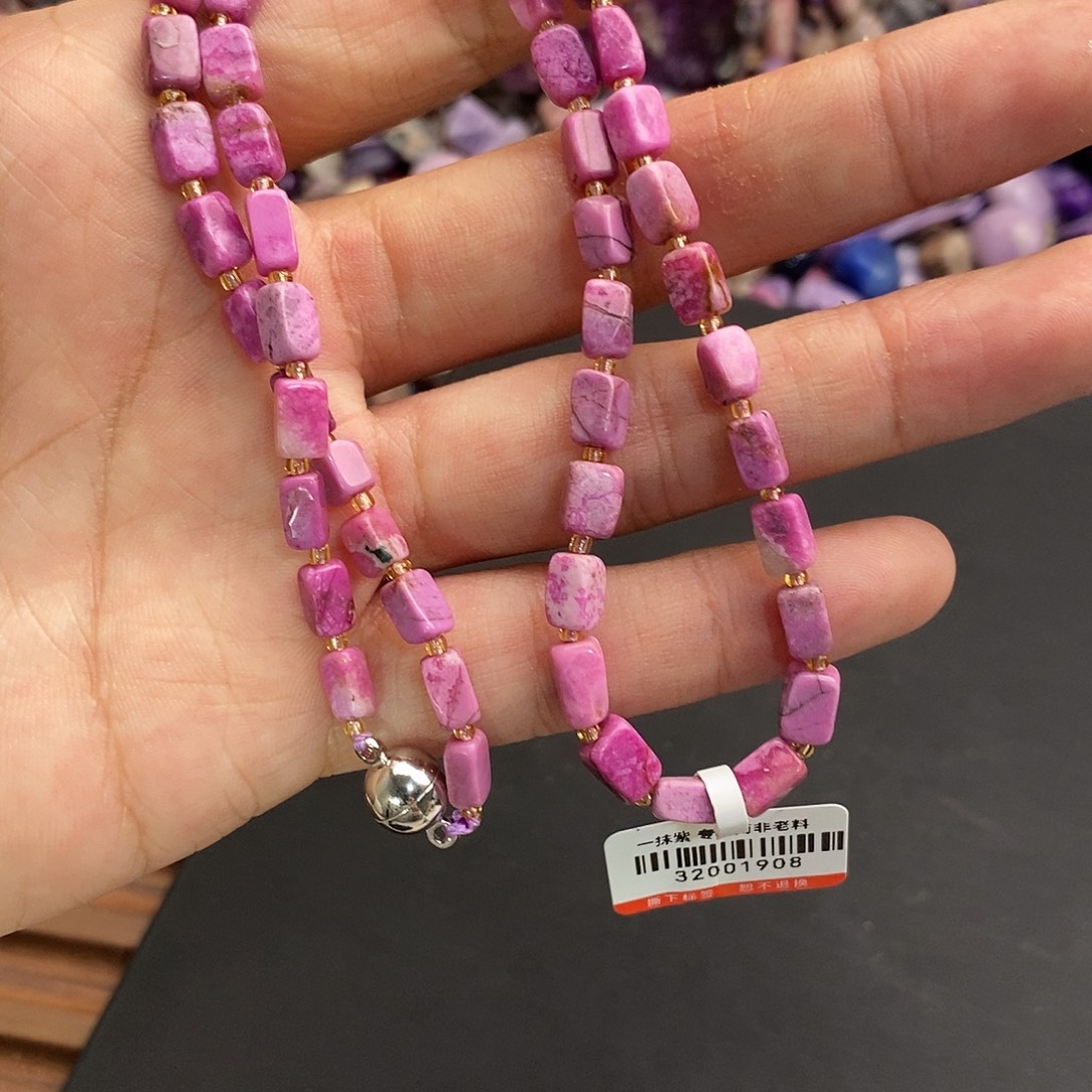 大理石磁石粉项链