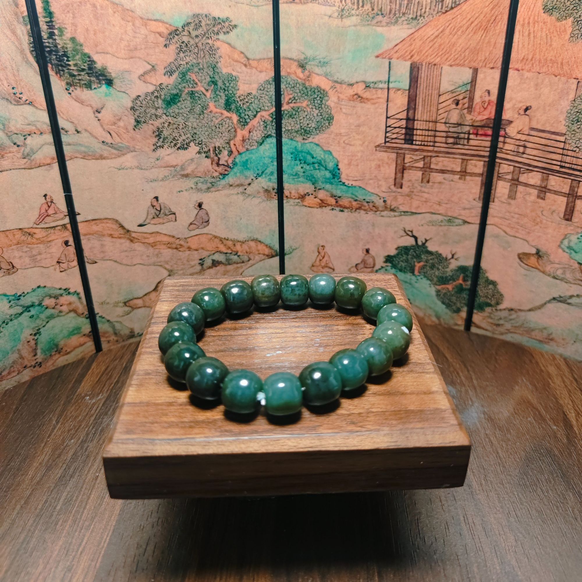 M和田玉桶珠手串（卡12）0955