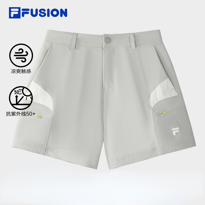 FUSION斐乐梭织短裤女25秋款防晒凉感宽松三分裤T11W531801F