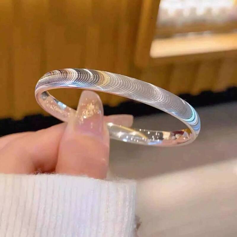 喜宝春花足银999手镯  窄版猫眼手镯