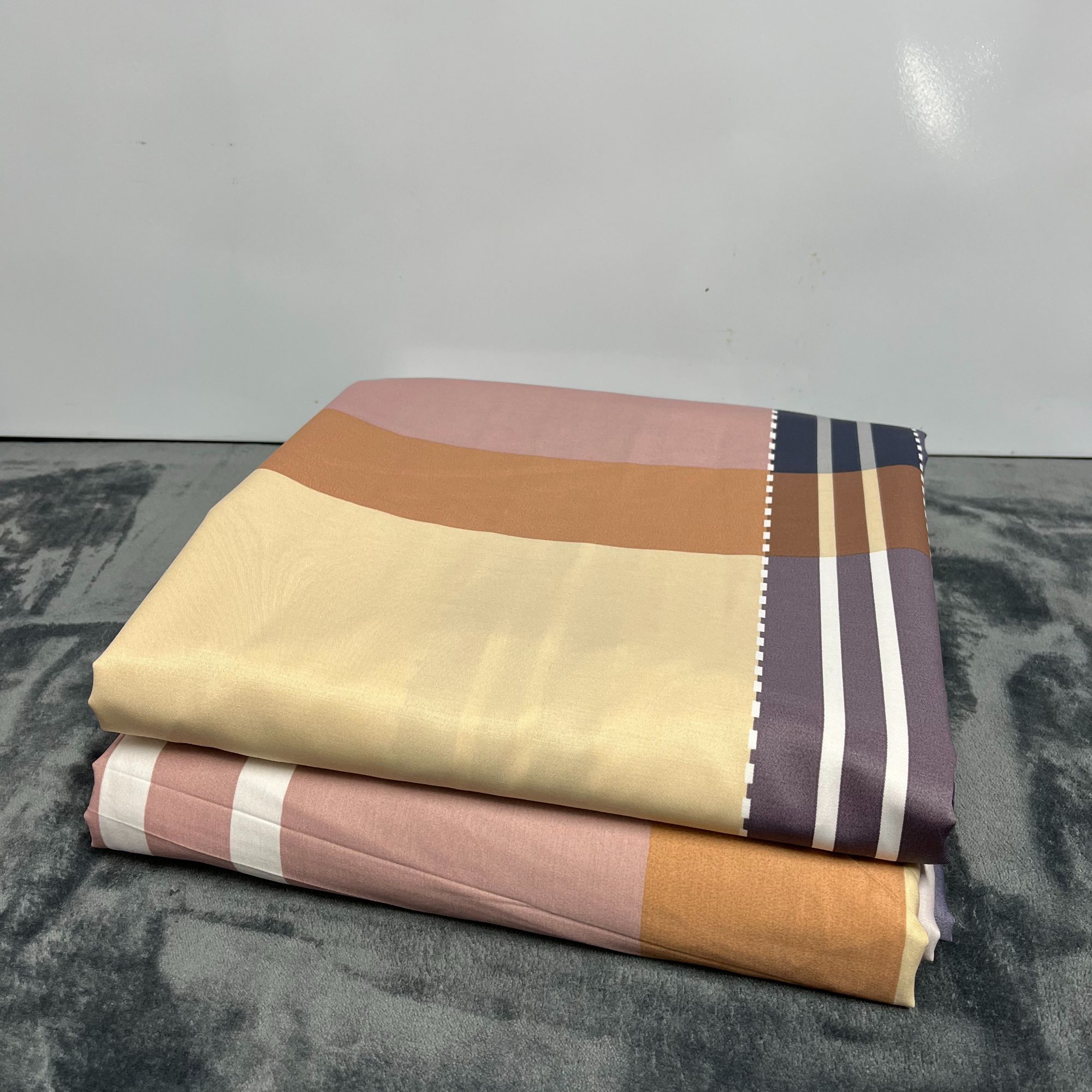 咖色格子超细莫代尔床单230*250cm直角微瑕