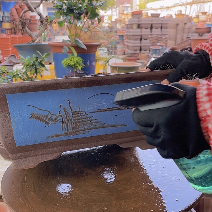 紫砂宜兴紫砂蓝马槽40