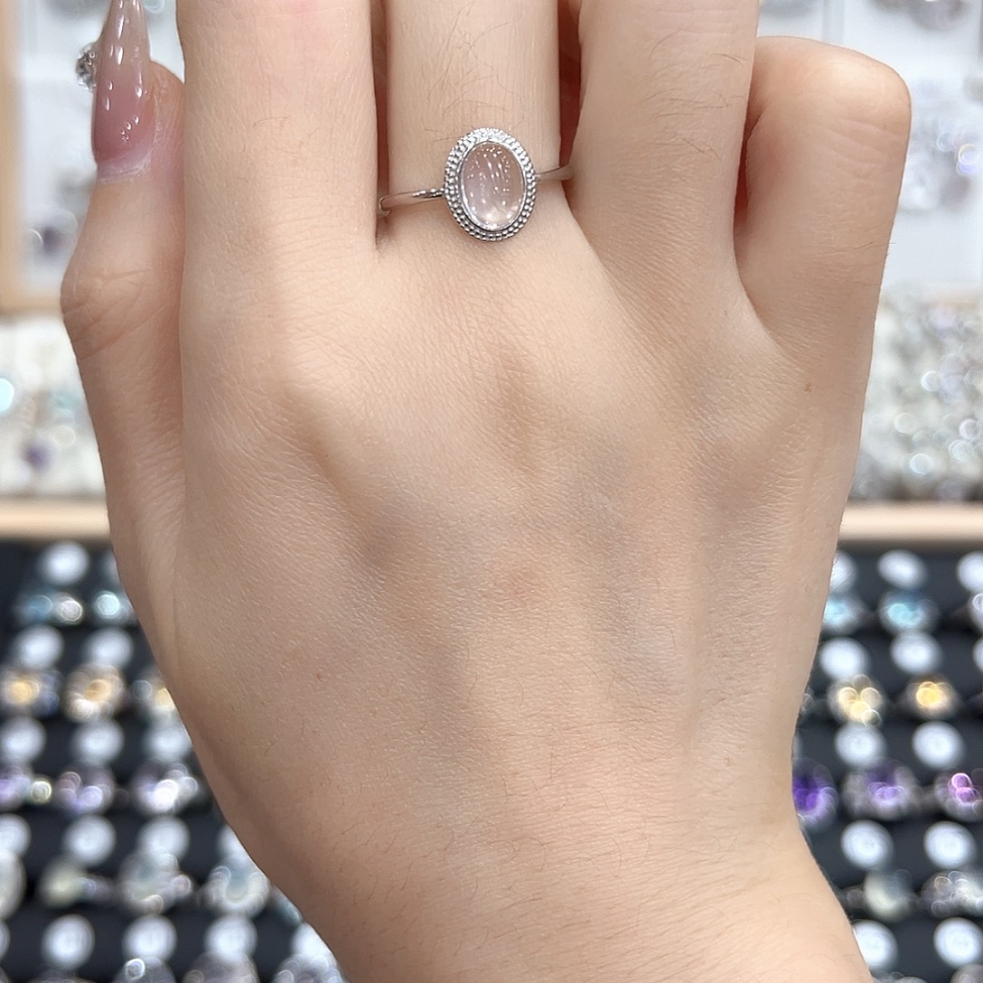 戒指水晶银S925镶嵌不退换