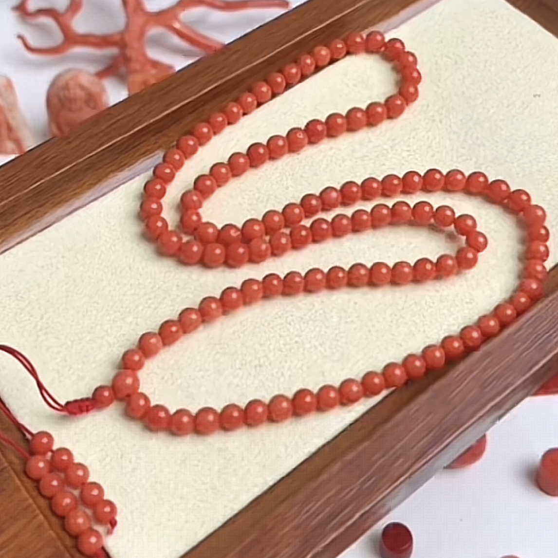 沙丁珊瑚4.7-5+mm左右108长链（多样性发货）