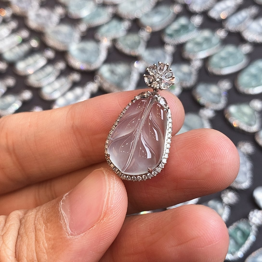 翡翠颈饰18K金镶嵌啊啊啊啊啊啊