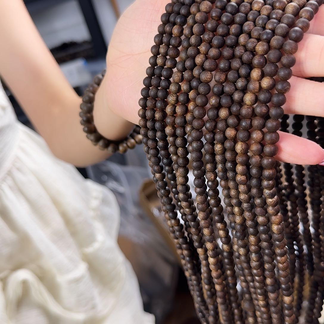 沉香香囊沉香紫棋圆珠多圈卡05发一沉水级