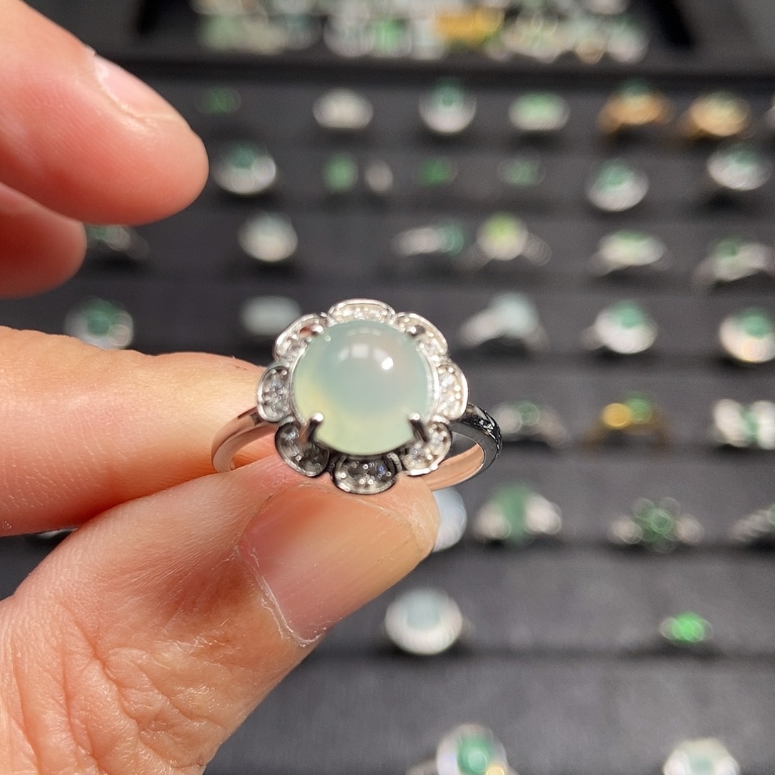 翡翠银S925镶嵌戒指