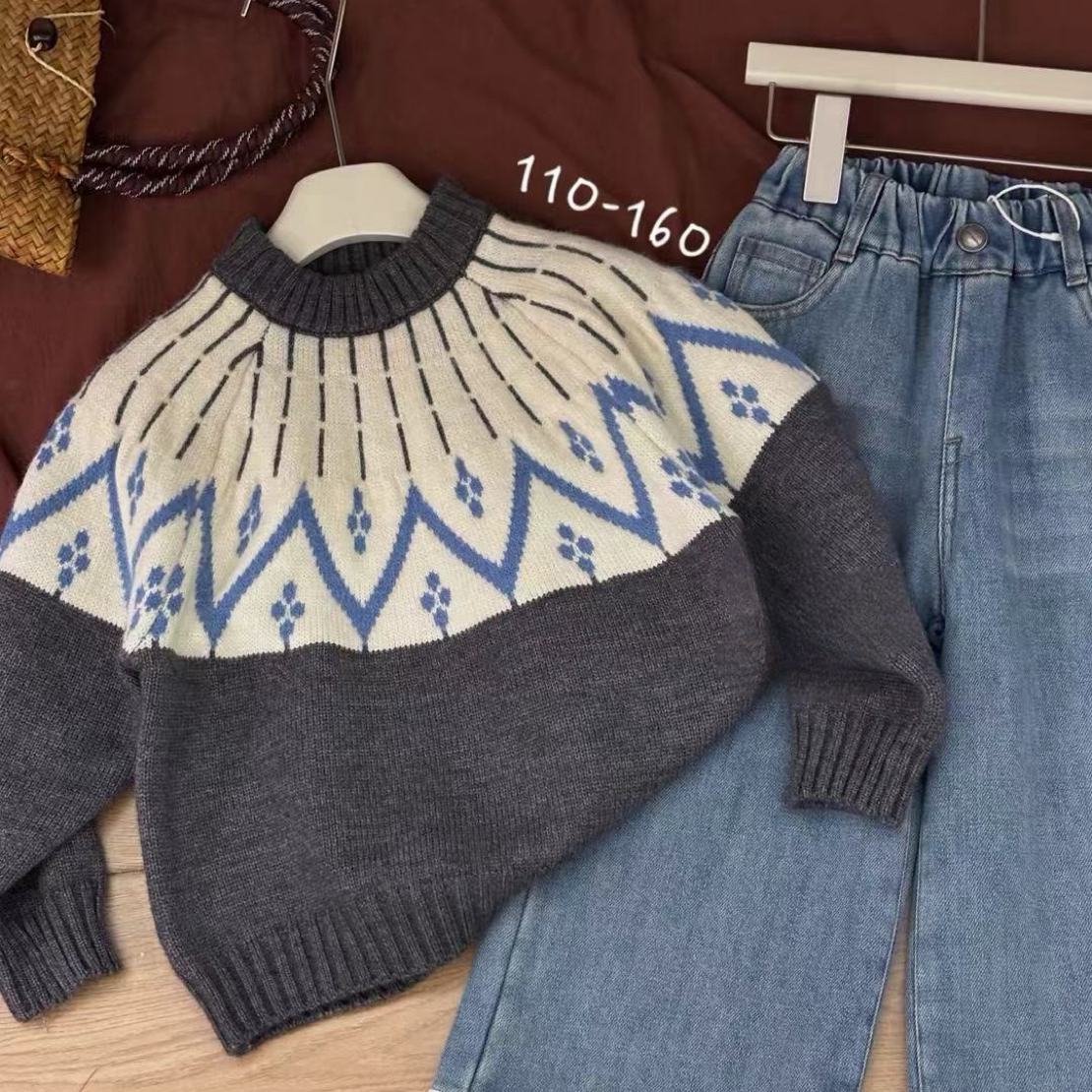 【原创设计品牌】mgy&kids 85123冬儿童中童毛衣加厚打底针织衫毛衣