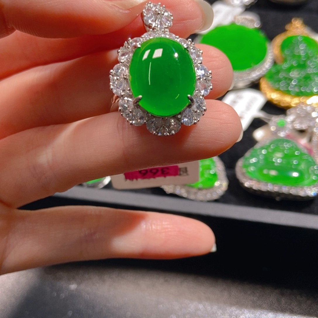 翡翠吊坠(不含链)银S925镶嵌