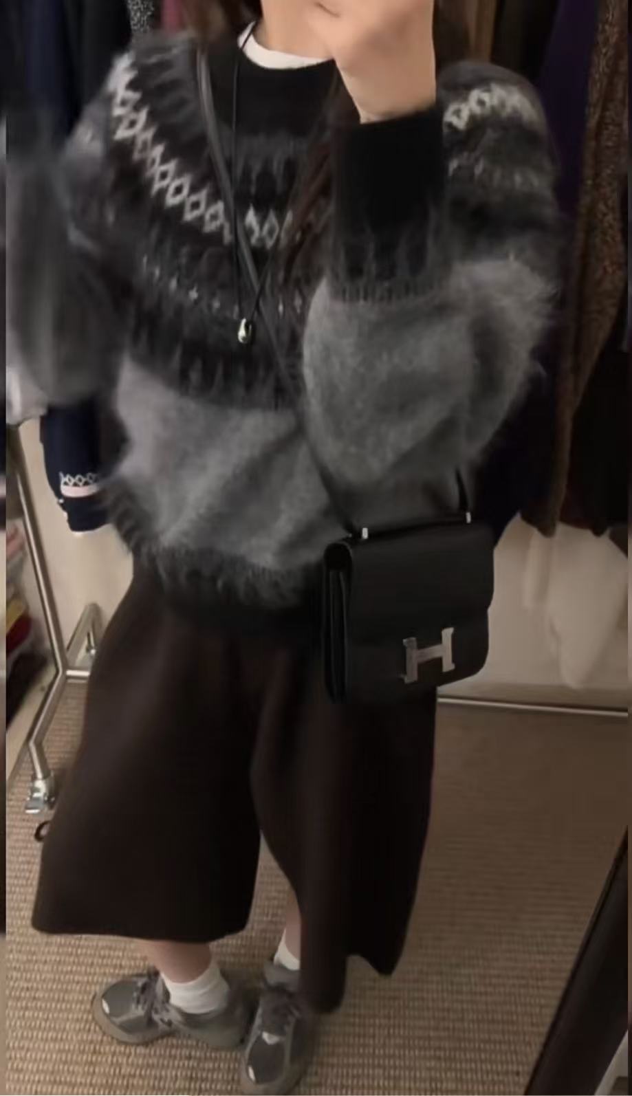 T1160 <黑珍珠> 韩系春秋冬高级感费尔岛针织套头女