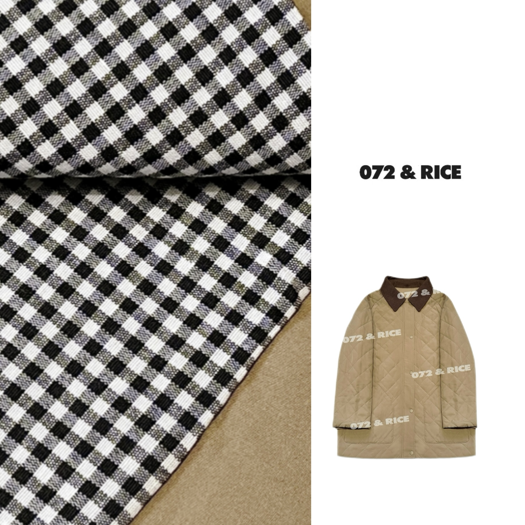 072 & RICE【太妃糖】秋冬休闲翻领长袖棉服外套 MU0486