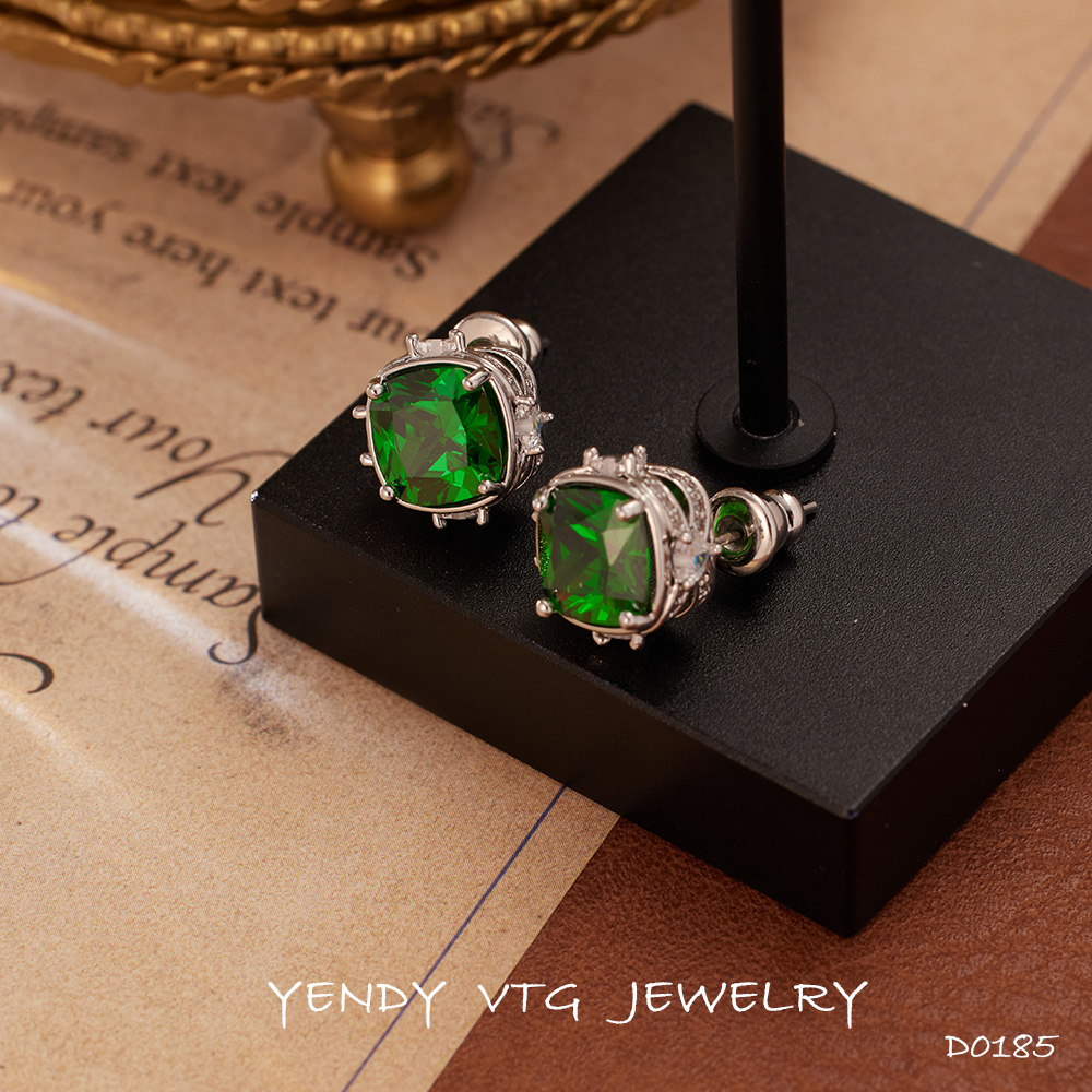 铜合金耳饰 D0185「绿光王朝」Green Light OBYA 法♠定制 耳钉