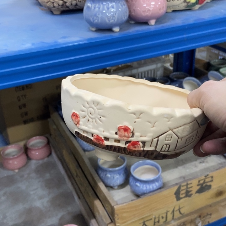 陶瓷花盆单场满9.9发15.5*6.5