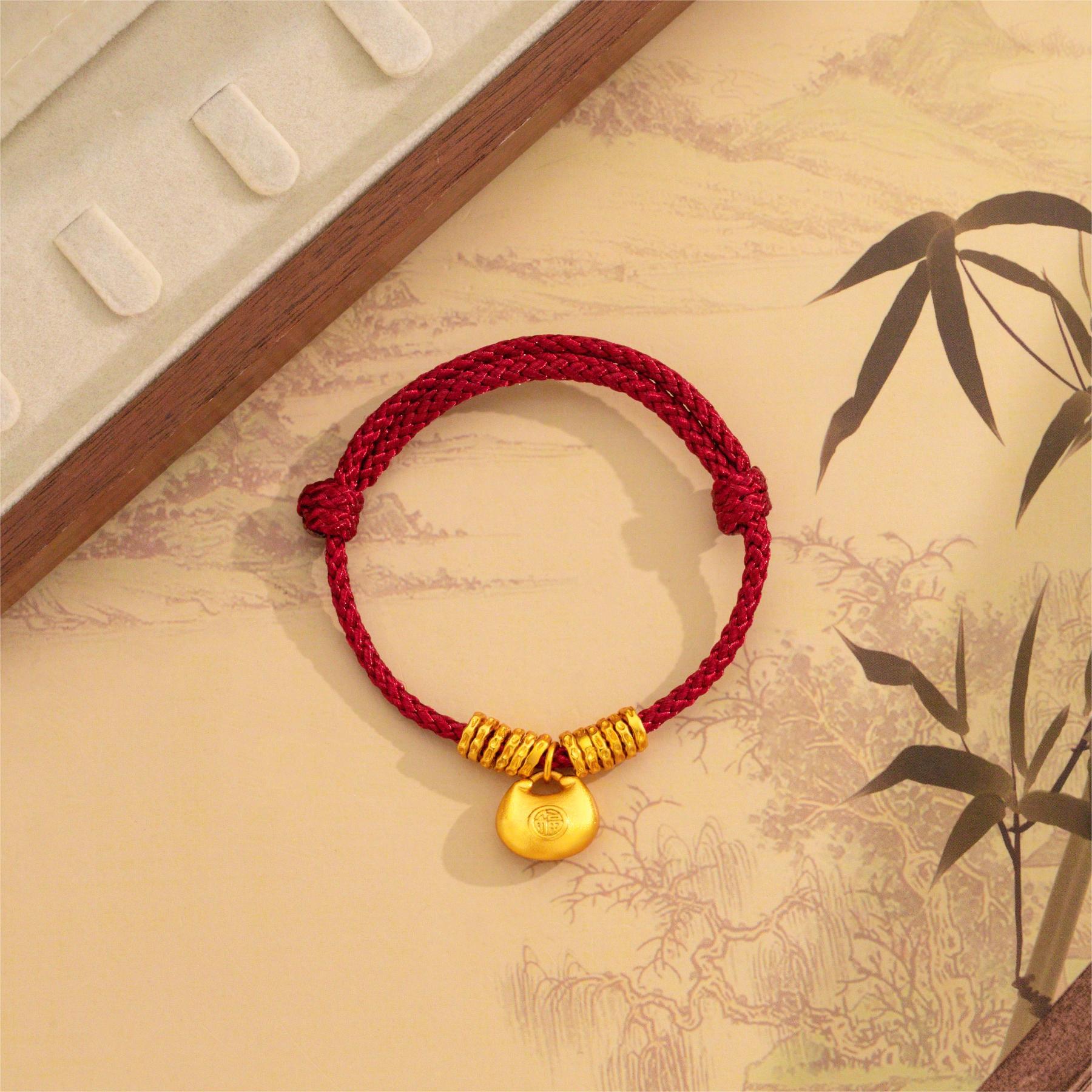 SL2741 小胖福红绳盘缠手链 轻奢高级编绳手链