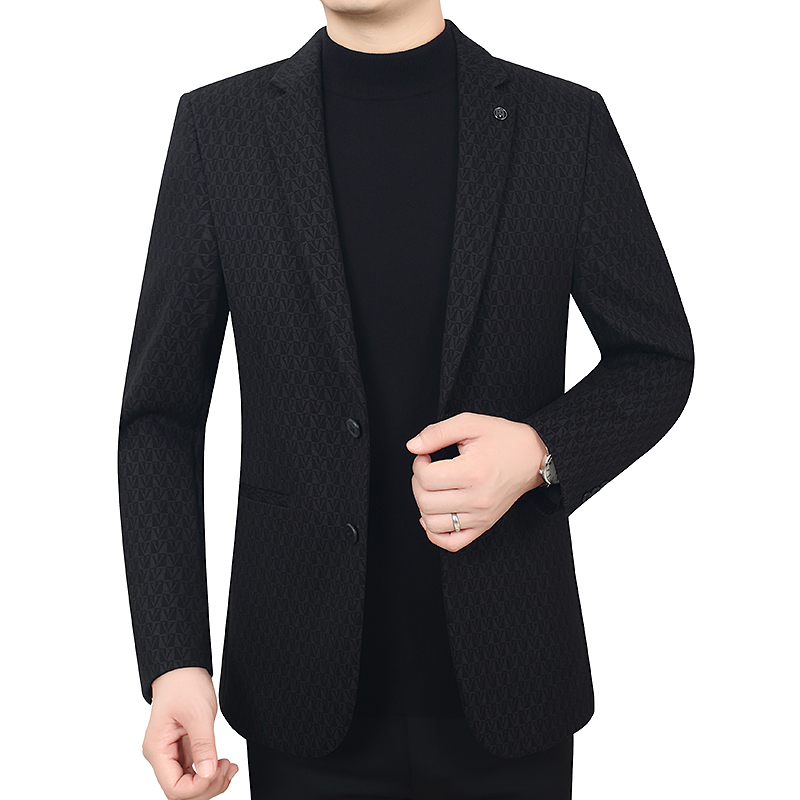 【天郎才子】秋季新款暗花提花西服休闲男士高档免烫西装轻奢外套