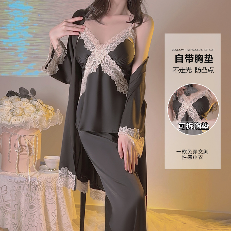 【新款】性感紧身豹纹修身连体睡衣套装甜美轻奢御姐家居服