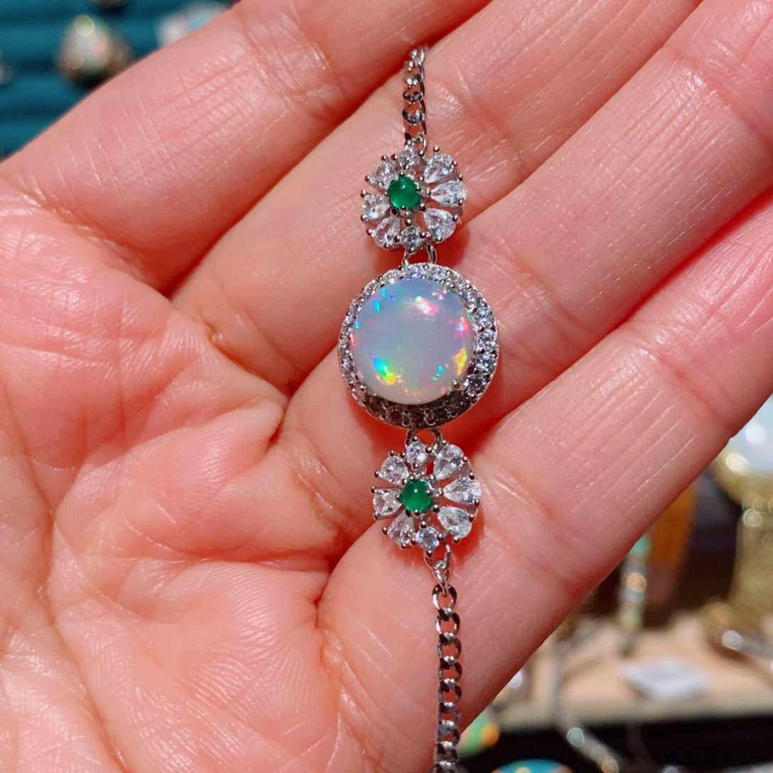 欧泊欧泊手链银S925镶嵌