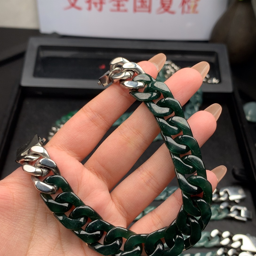 相***生翡翠未镶嵌手链0003