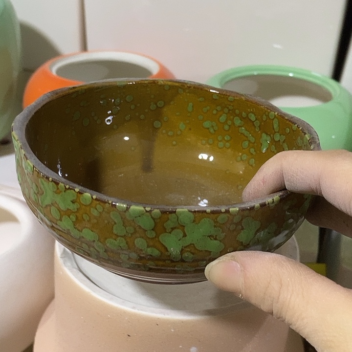陶摆件陶盆有孔 瑕疵介意勿拍