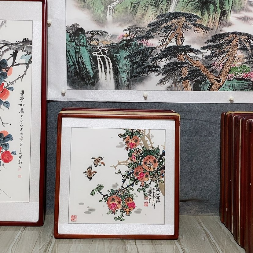 【闪购商品】国画书画作品带框65×65厘米