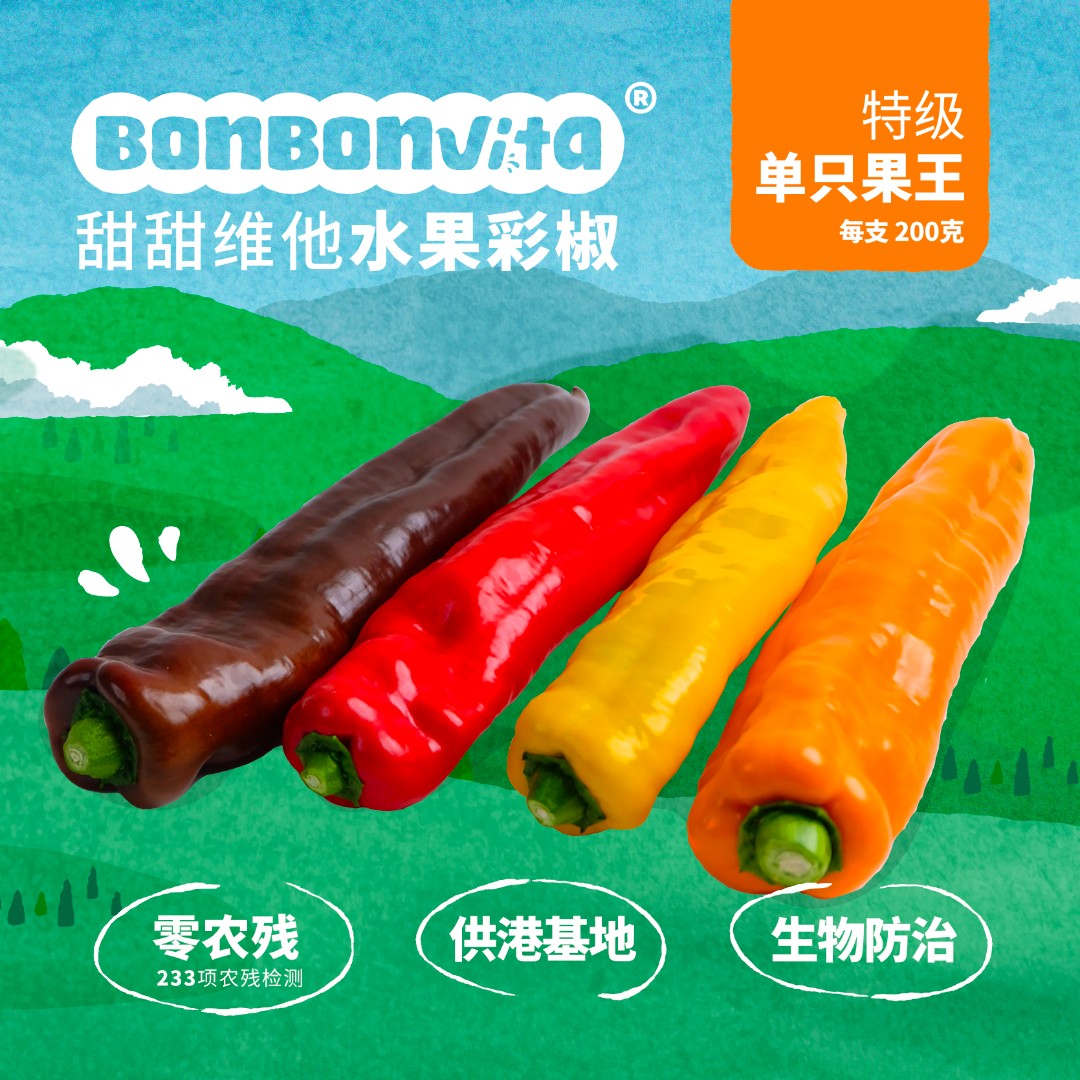 BonBonVita【优选果王】甜甜维他水果彩椒 四色齐 200g*10支/箱