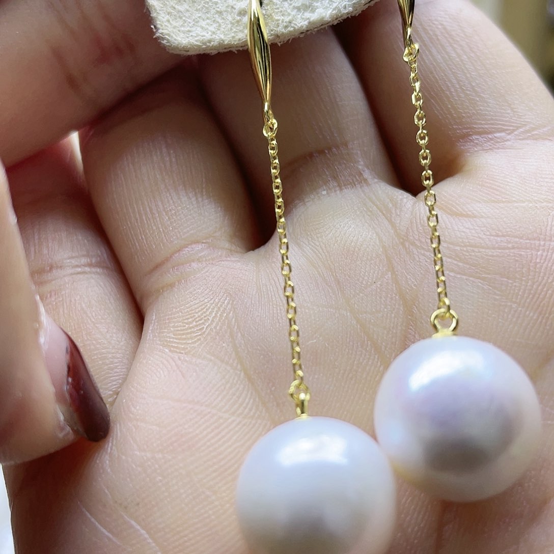 淡水珍珠耳饰银S925镶嵌