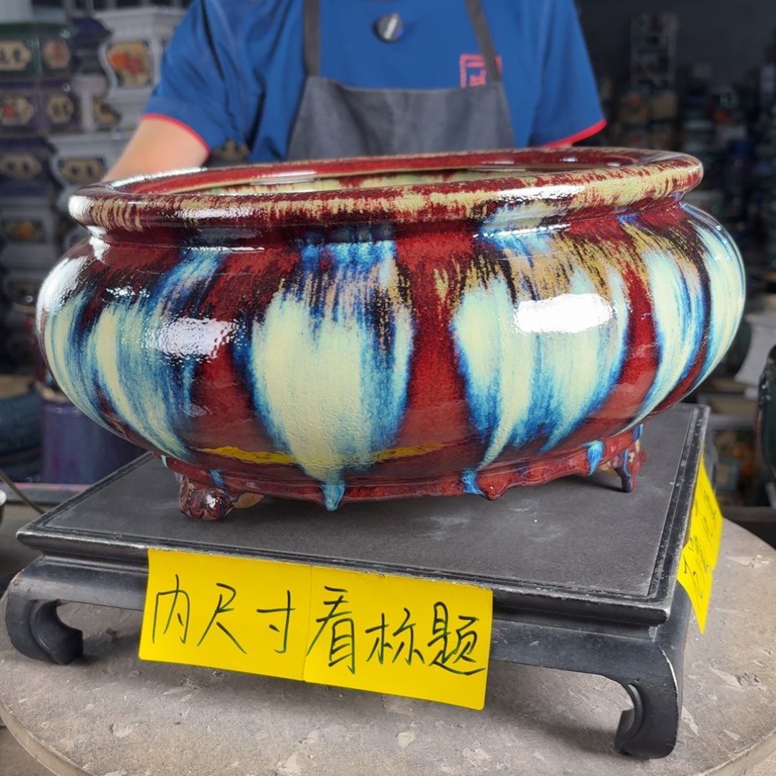 一风堂石湾花盆 内26*12编号426