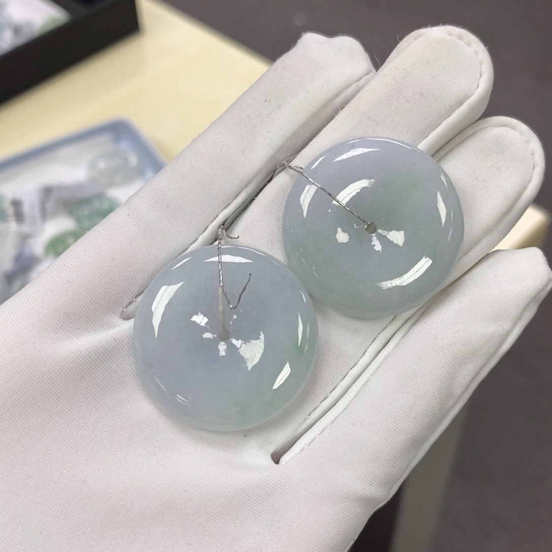 翡翠颈饰未镶嵌平安扣随机发一