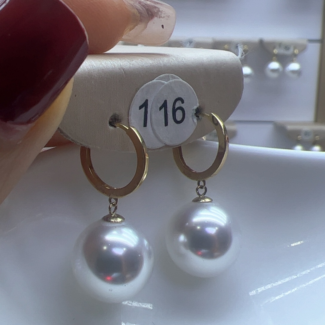 淡水珍珠耳饰18K金镶嵌