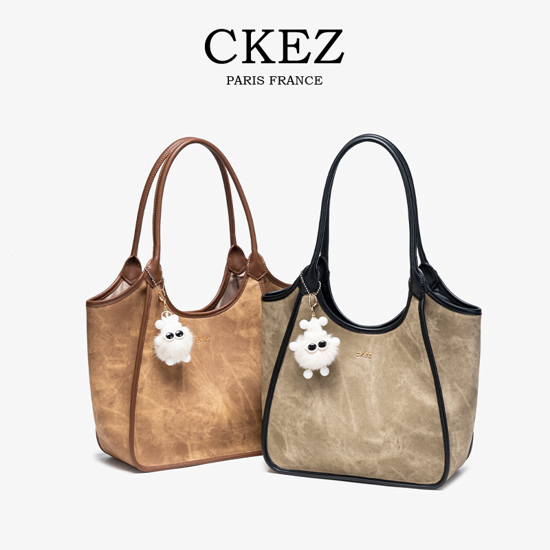 CKEZ/秋冬新款2025欧若风托特包包女质感高级感通勤手提单肩大包