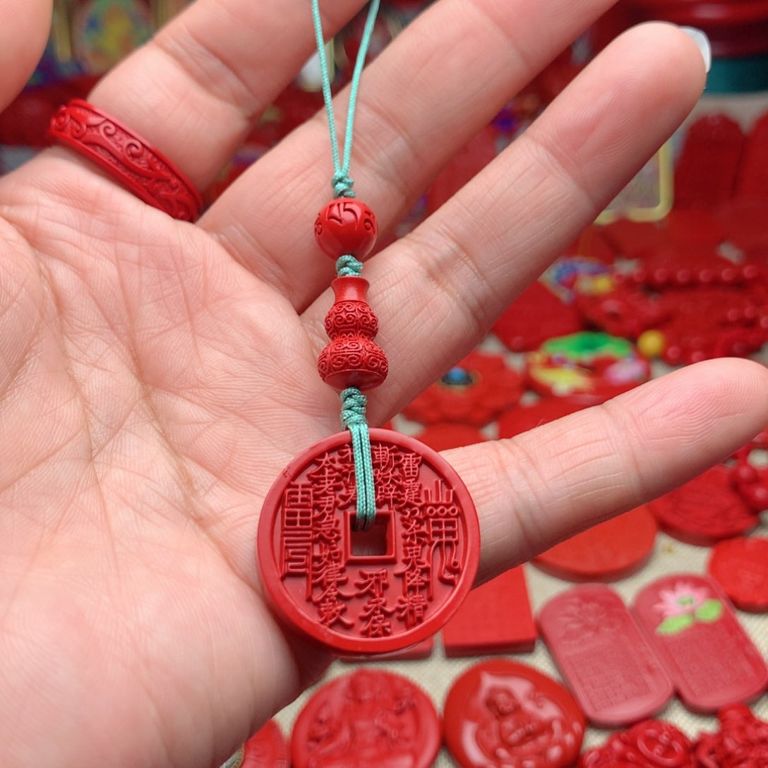 天然辰砂工艺品朱砂手机坠