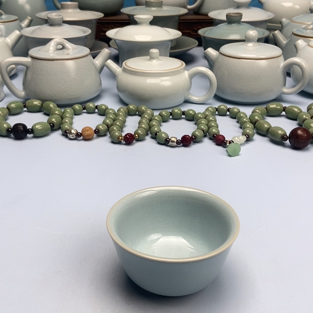 杯天青压手杯原矿原釉原产地