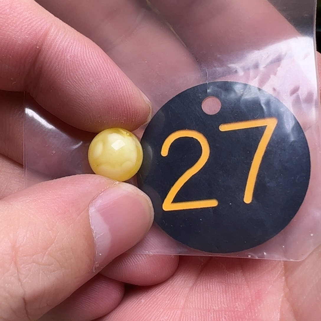 蜜蜡未镶嵌珠宝奇石11.2mm微花粉