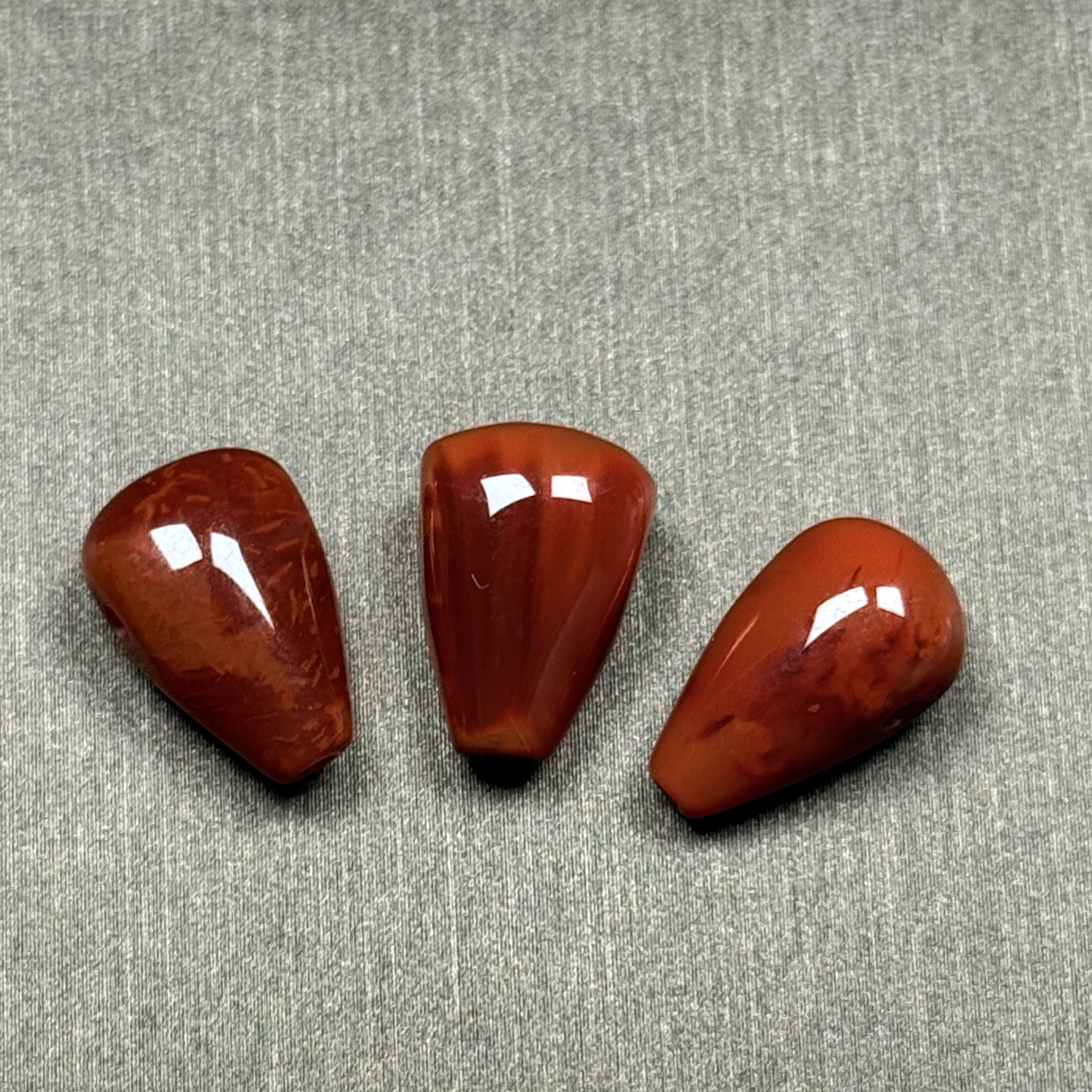 【伟伟鉴定】天然南红 原矿火焰纹 三通配饰9/7/14多样性发货发一件