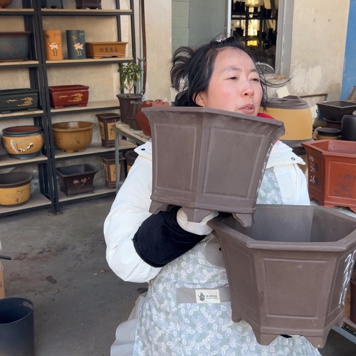 32+32素面六方花盆花盆花盆