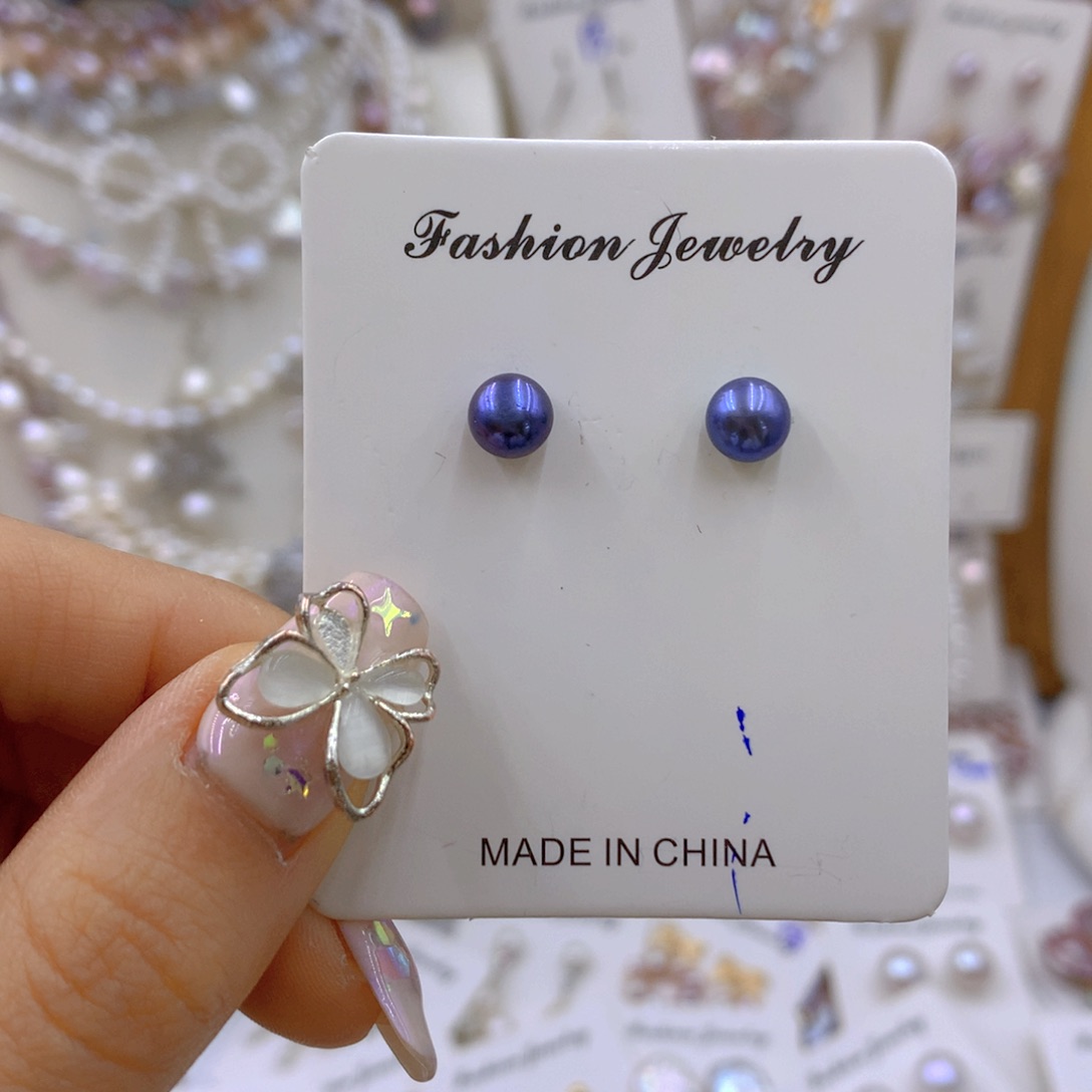 淡水珍珠耳饰银S925镶嵌