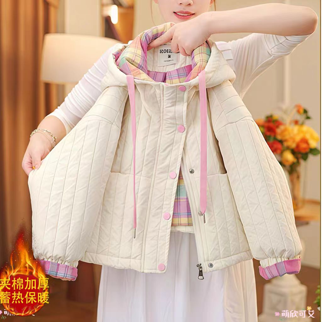 【现货】女童装秋冬棉衣加厚2025新款韩版中大童时尚洋气夹棉连帽