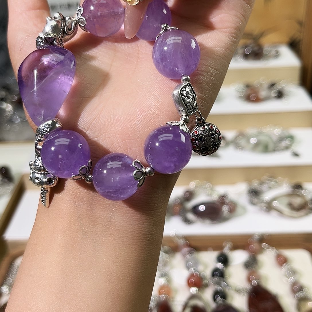 水晶手链合金紫**?手串