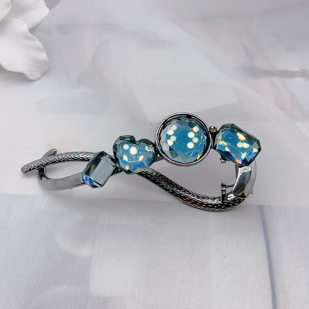 韩版轻奢发夹妞妞夹时尚女饰品时尚OL蓝色彩色日韩