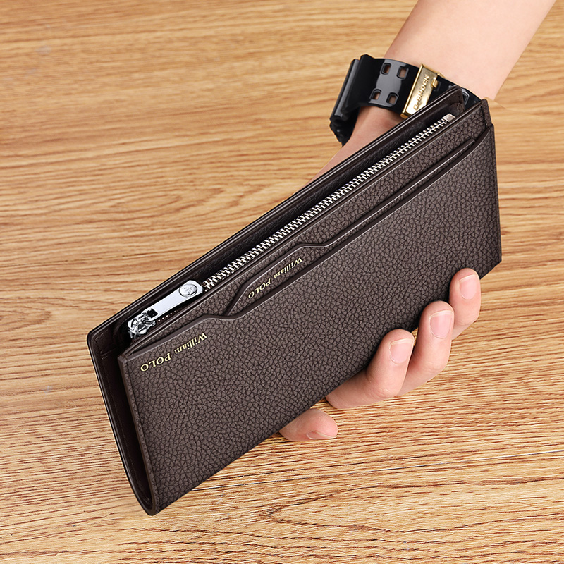 英皇保罗真皮男士钱包2025新款长款多卡位驾驶证手拿包卡包皮夹子