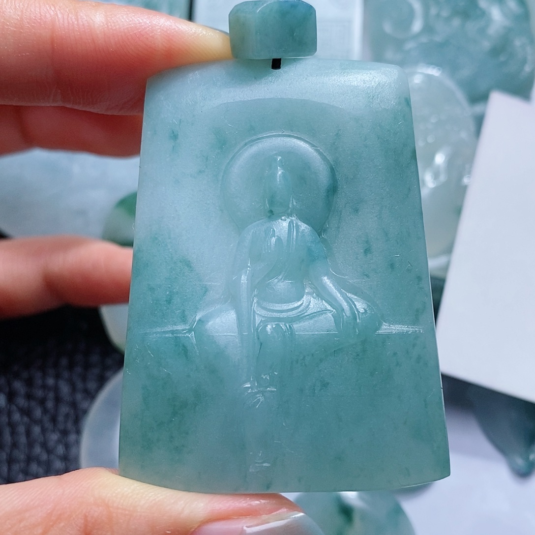定制翡翠未镶嵌毛货付款后确认抛光