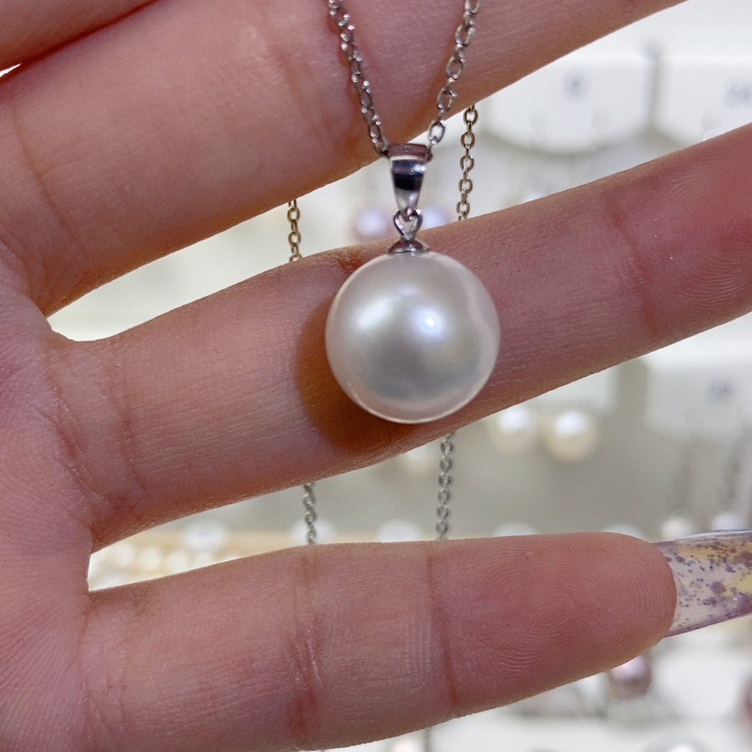 淡水珍珠银S925镶嵌颈饰