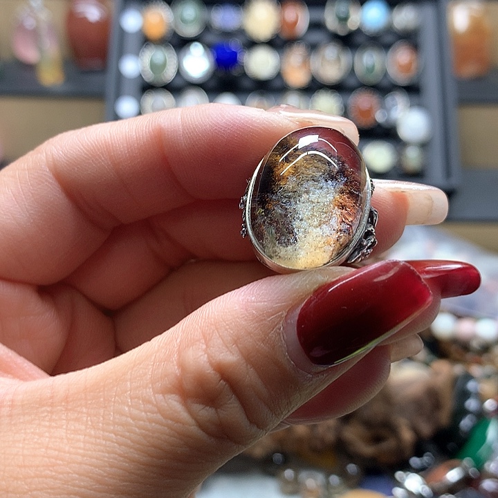 水晶水晶戒指银S925镶嵌A***夏