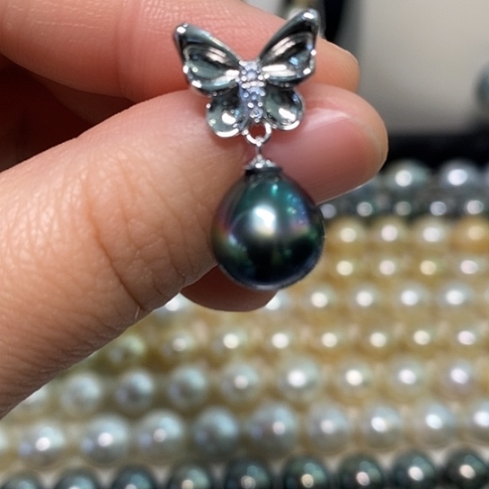 海水珍珠颈饰银S925镶嵌10