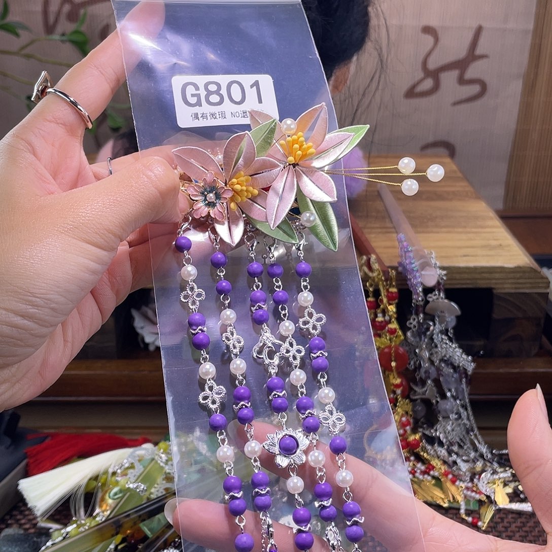 蛇纹石玉合金发饰