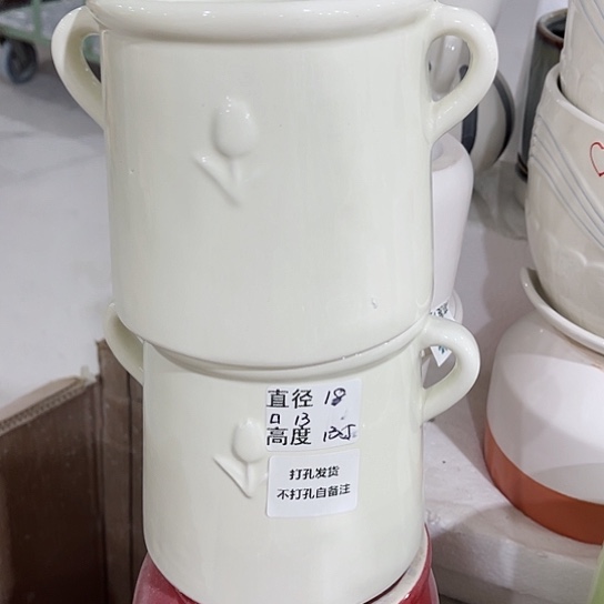 多肉绿植陶瓷花盆9.9包邮，有孔