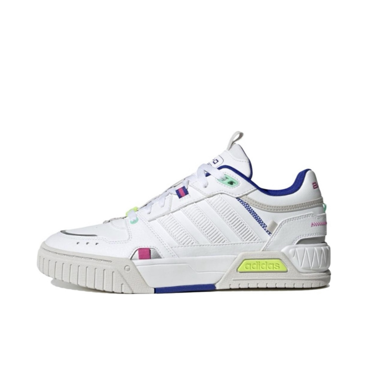 adidas neo舒适潮流 防滑耐磨轻便低帮板鞋男女同款 白蓝HP2673