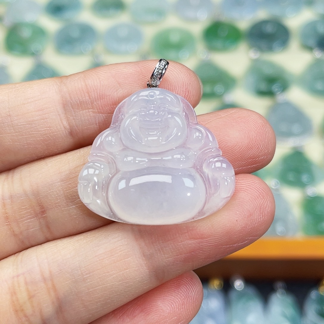 翡翠颈饰18K金镶嵌吊坠